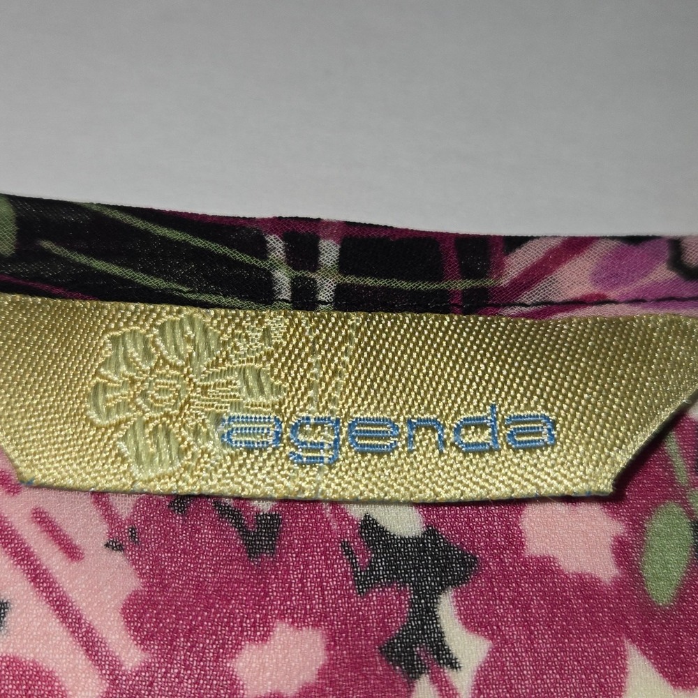 Agenda Womens‎ Size 24 Sheer Tunic Blouse Floral Romantic Resort Vacation Artsy - Picture 2 of 9